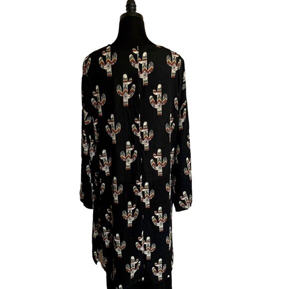 Peach Love California Sheer Cactus Long Duster Kimono Wrap Size Large - Picture 2 of 9